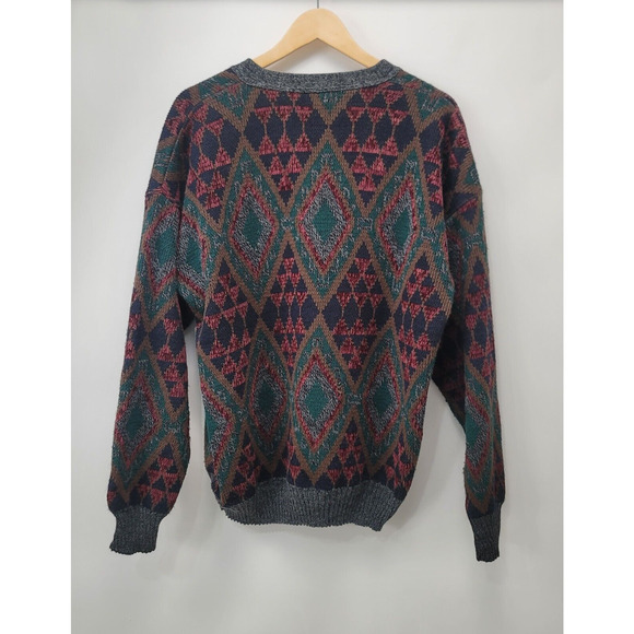 Vintage Sears Cardigan Sweater Mens Large Acrylic Wool Made In Italy Grandpa - Picture 2 of 8